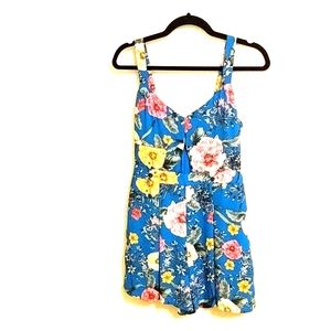 Express Blue Floral Romper Size 4